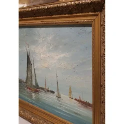 Tableau huile sur toile marine signée Edward Barton (1936-2012)