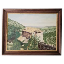 Tableau Huile sur Toile Paysage Lubéron Oppède le Vieux signé Alain Duverne