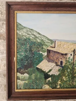 Tableau Huile sur Toile Paysage Lubéron Oppède le Vieux signé Alain Duverne