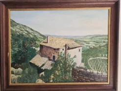 Tableau Huile sur Toile Paysage Lubéron Oppède le Vieux signé Alain Duverne