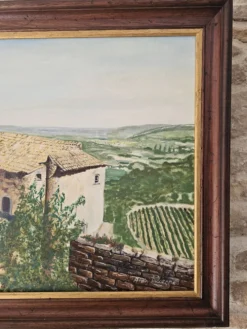 Tableau Huile sur Toile Paysage Lubéron Oppède le Vieux signé Alain Duverne