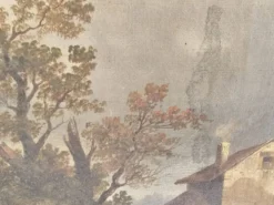 Tableau Huile sur Toile Paysage de campagne école XIX - Signé C. Rougeot 18
