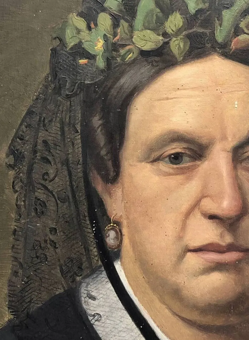 Tableau huile sur toile XIX portrait Chevalier d’Eon