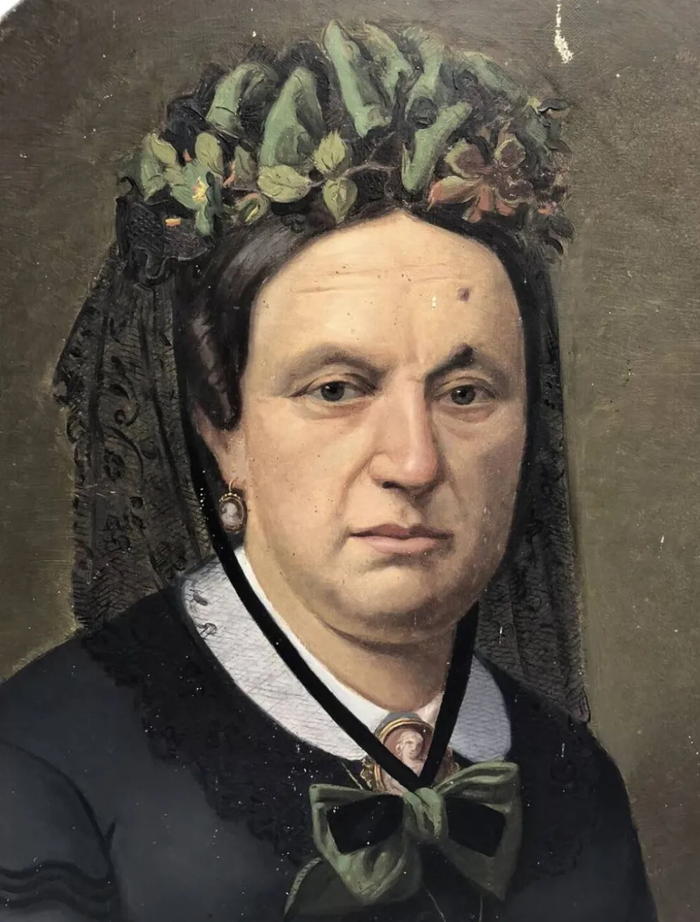 Tableau huile sur toile XIX portrait Chevalier d’Eon