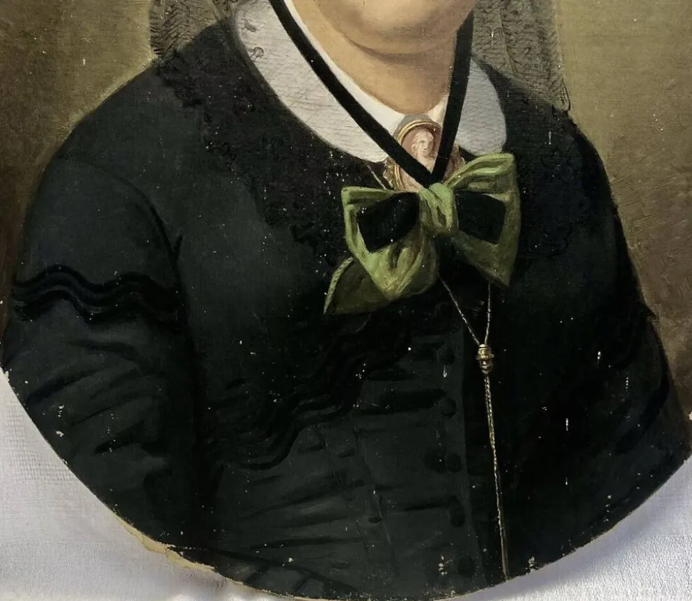 Tableau huile sur toile XIX portrait Chevalier d’Eon