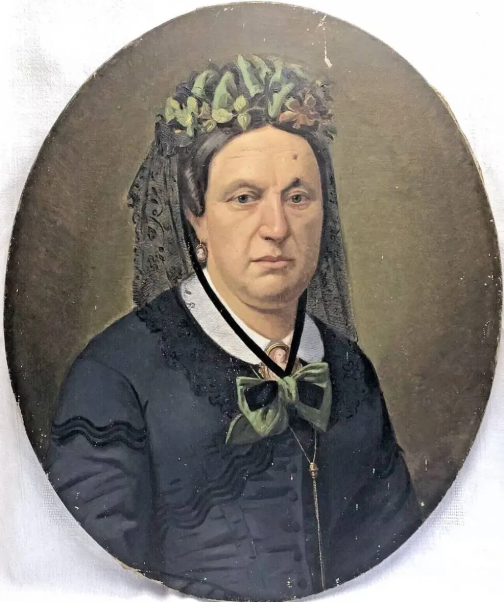 Tableau huile sur toile XIX portrait Chevalier d’Eon