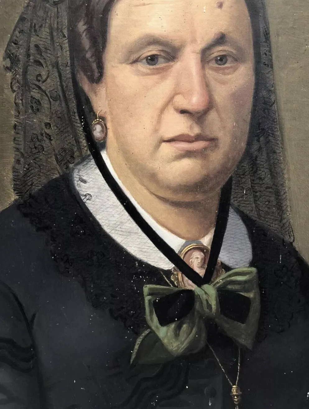 Tableau huile sur toile XIX portrait Chevalier d’Eon
