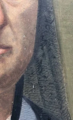 Tableau huile sur toile XIX portrait Chevalier d’Eon