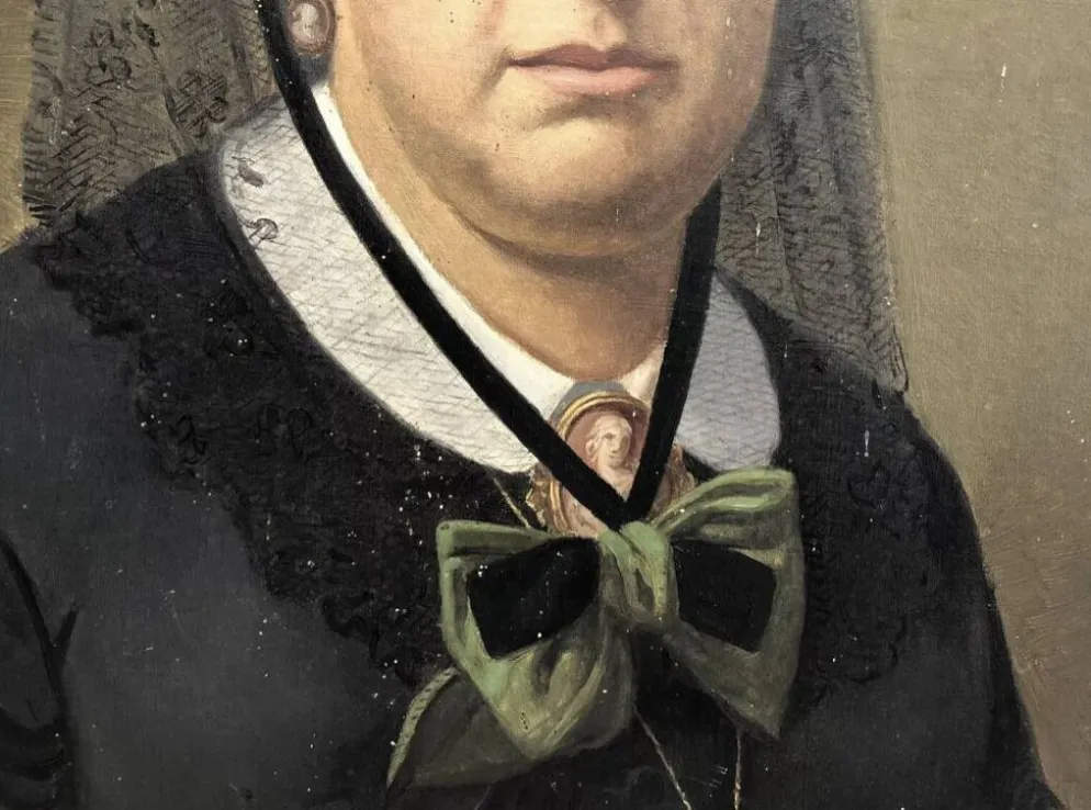 Tableau huile sur toile XIX portrait Chevalier d’Eon