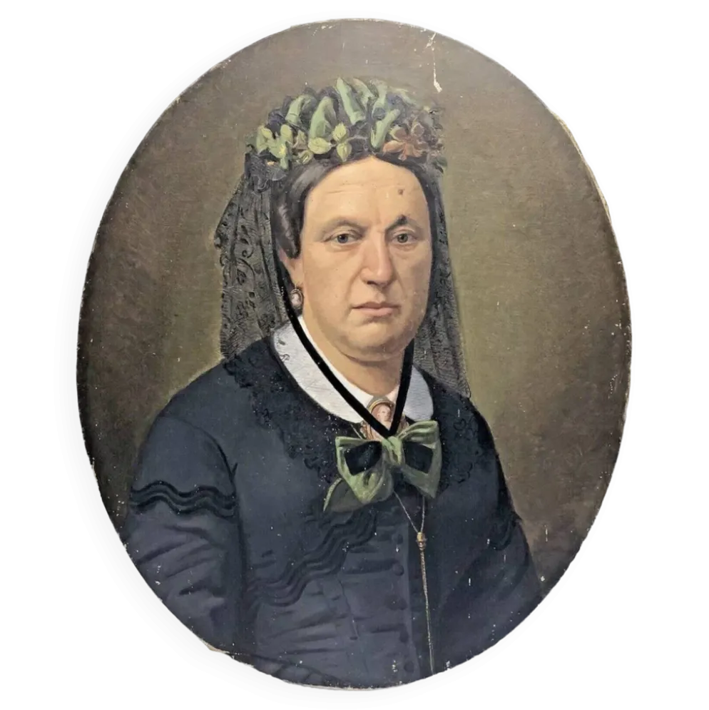 Tableau huile sur toile XIX portrait Chevalier d’Eon