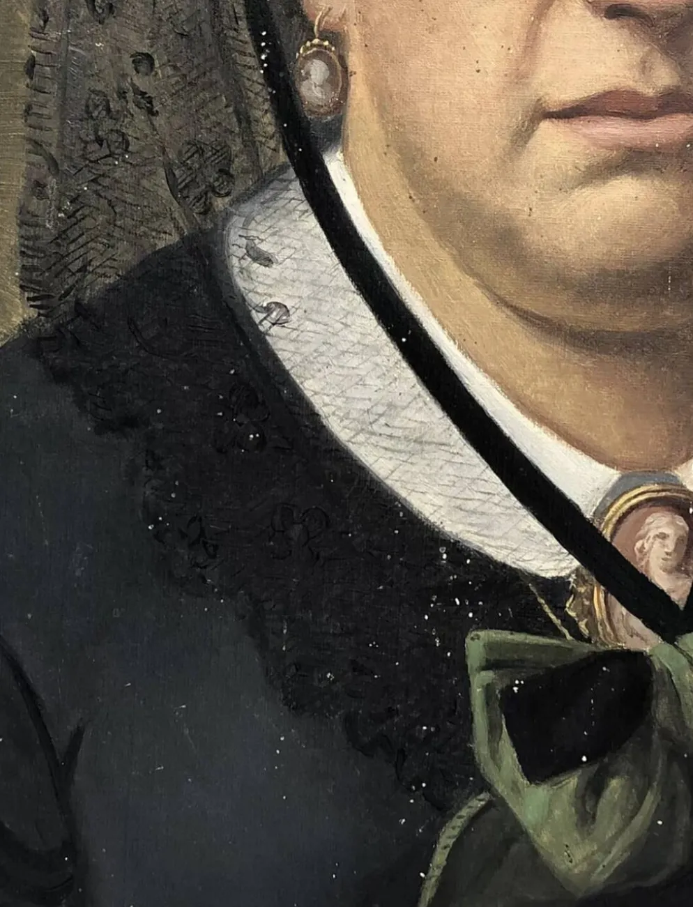 Tableau huile sur toile XIX portrait Chevalier d’Eon