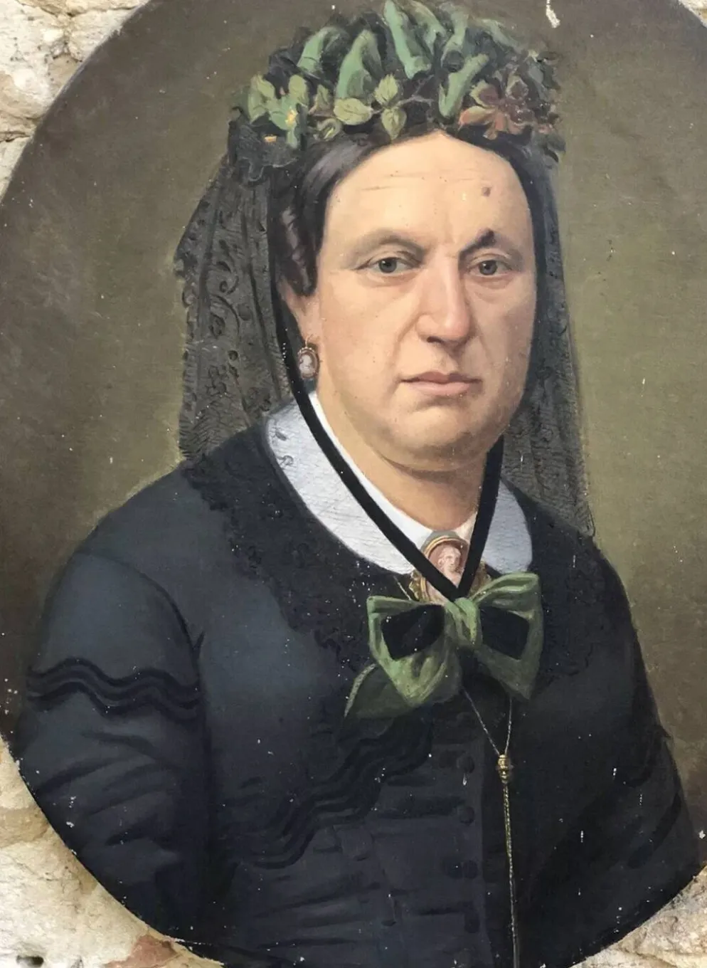 Tableau huile sur toile XIX portrait Chevalier d’Eon