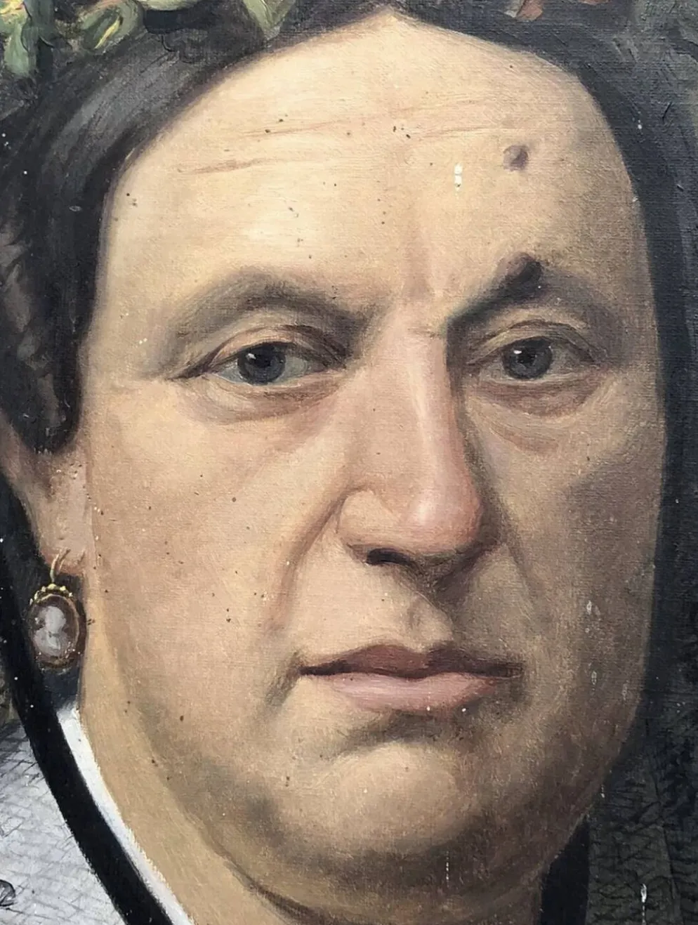 Tableau huile sur toile XIX portrait Chevalier d’Eon