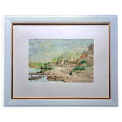 Tableau impressionniste - Aquarelle et gouache - École française vers 1900