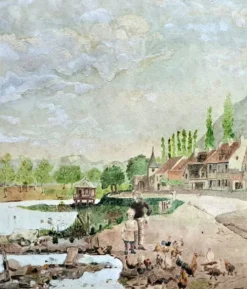 Tableau impressionniste - Aquarelle et gouache - École française vers 1900