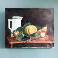 Tableau 1900 "La table aux fruits" signé Fastet