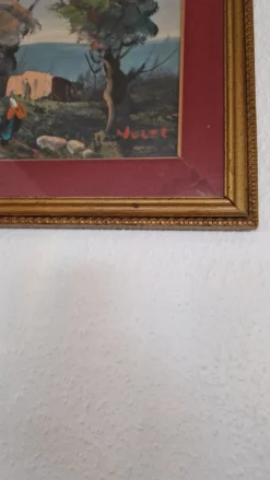 Tableau marine vintage huile sur toile sous verre VOLPI
