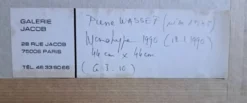 Tableau monotype surréaliste et minimaliste signé Pierre Wassef - 1990