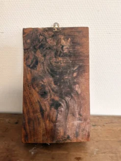 Tableau, panneau en bois sculpté vintage figurant une divinité, Inde