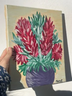 Tableau peinture bouquet de fleurs huile sur toile