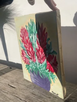 Tableau peinture bouquet de fleurs huile sur toile