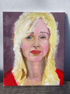 Tableau peinture d’une femme blonde / huile sur toile