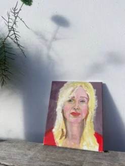 Tableau peinture d’une femme blonde / huile sur toile