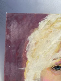 Tableau peinture d’une femme blonde / huile sur toile