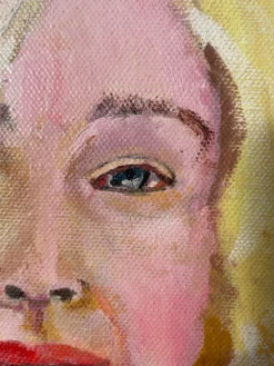 Tableau peinture d’une femme blonde / huile sur toile