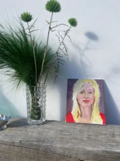 Tableau peinture d’une femme blonde / huile sur toile