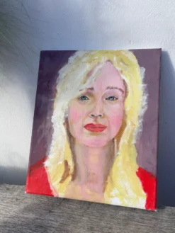 Tableau peinture d’une femme blonde / huile sur toile