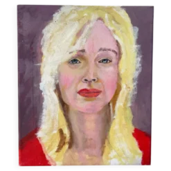 Tableau peinture d’une femme blonde / huile sur toile