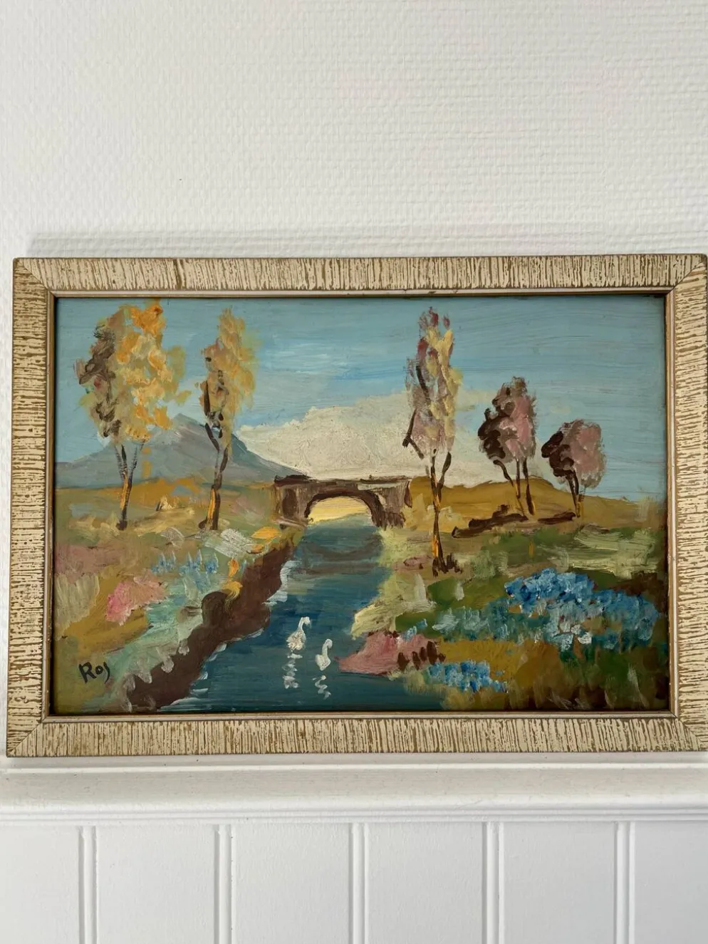 Tableau peinture huile impressionniste paysage basque