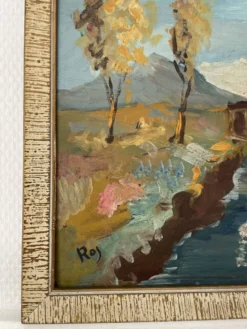 Tableau peinture huile impressionniste paysage basque
