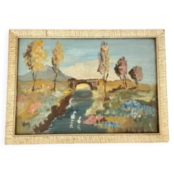 Tableau peinture huile impressionniste paysage basque