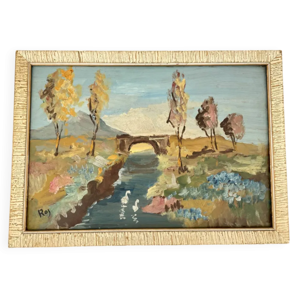 Tableau peinture huile impressionniste paysage basque