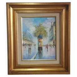 Tableau Scène Parisienne HST Impressionniste Signé Palsey ~1960