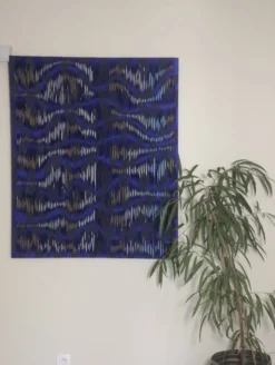 Tableau texturé contemporain Bleu imprimé Ref cobalt