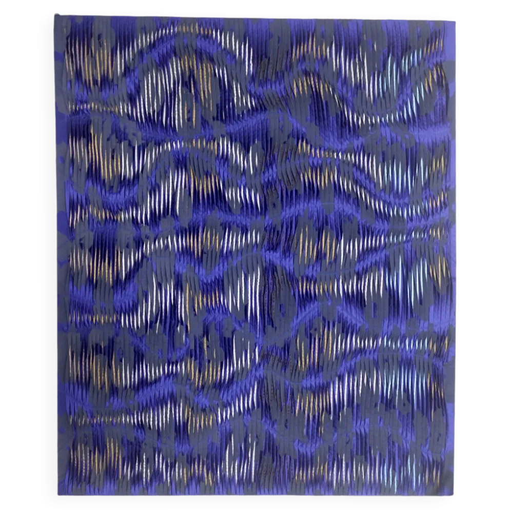 Tableau texturé contemporain Bleu imprimé Ref cobalt
