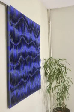 Tableau texturé contemporain Bleu imprimé Ref cobalt