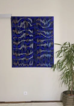 Tableau texturé contemporain Bleu imprimé Ref cobalt