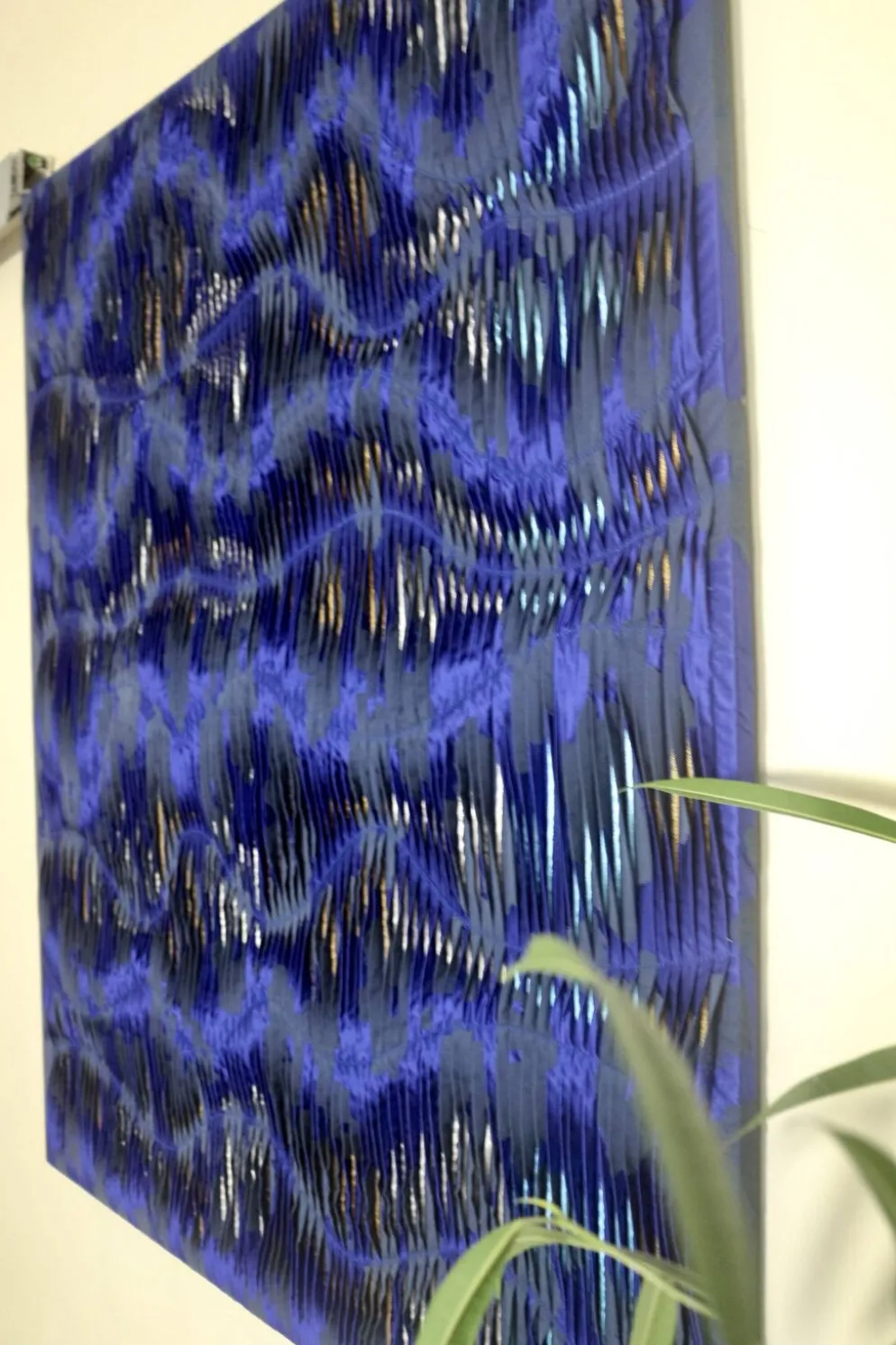 Tableau texturé contemporain Bleu imprimé Ref cobalt