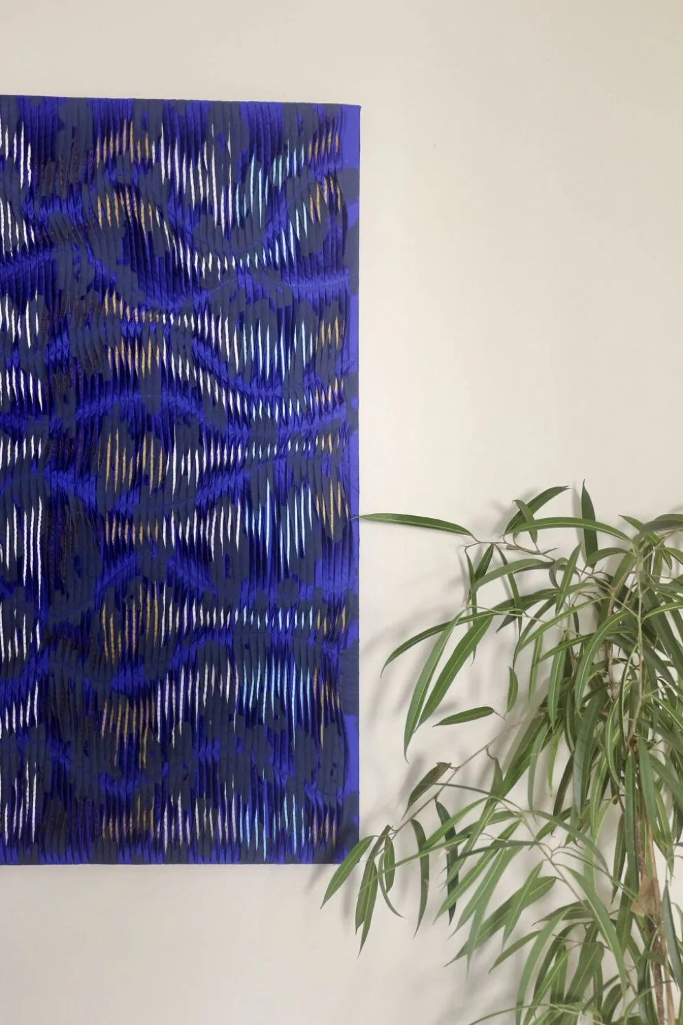 Tableau texturé contemporain Bleu imprimé Ref cobalt