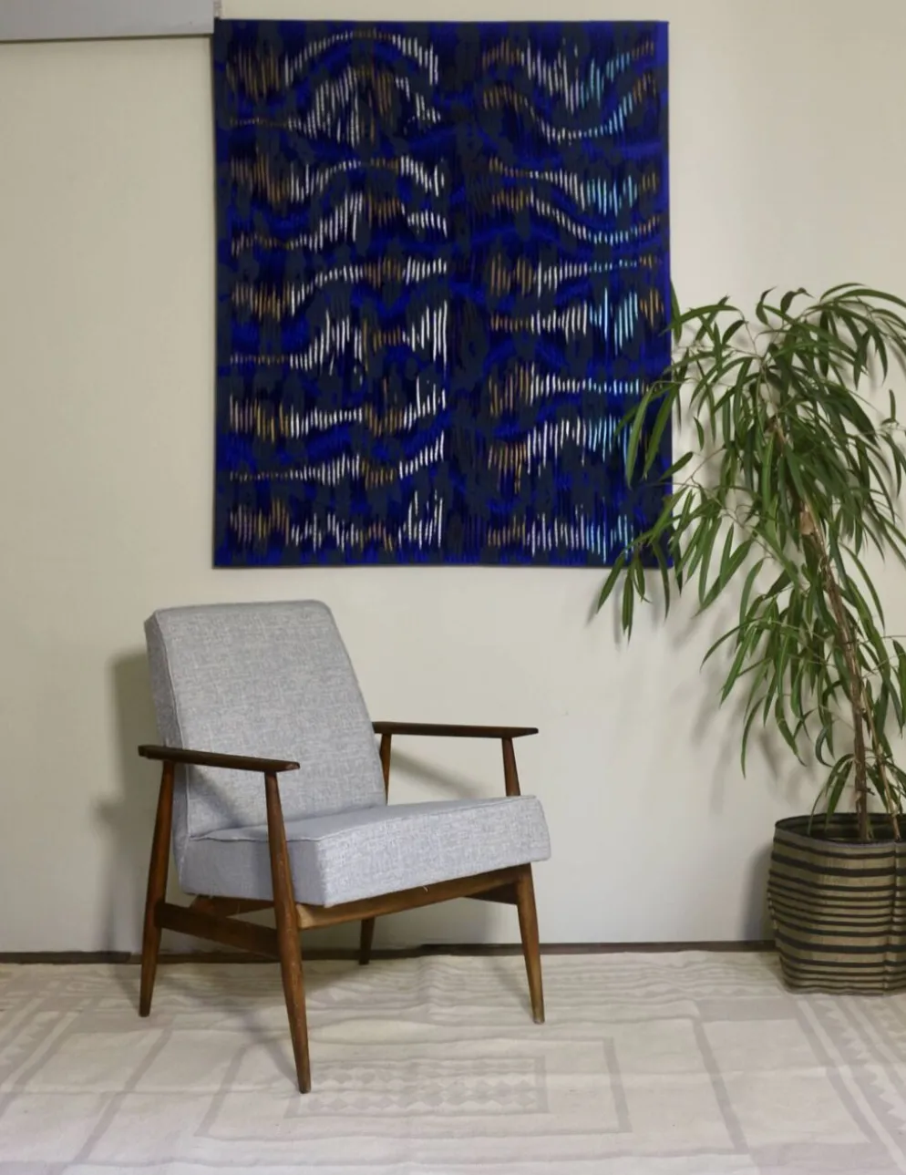 Tableau texturé contemporain Bleu imprimé Ref cobalt