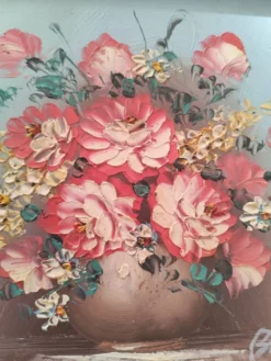 Tableau vintage fleurs dans un vase