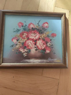 Tableau vintage fleurs dans un vase