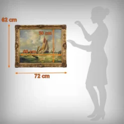 Tableau « Voiliers en mer agitée » signé Albert Hess – Milieu XXe