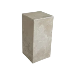 Table d’appoint, colonne en travertin