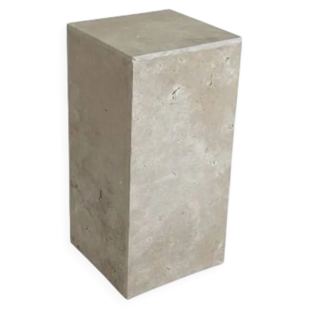 Table d’appoint, colonne en travertin