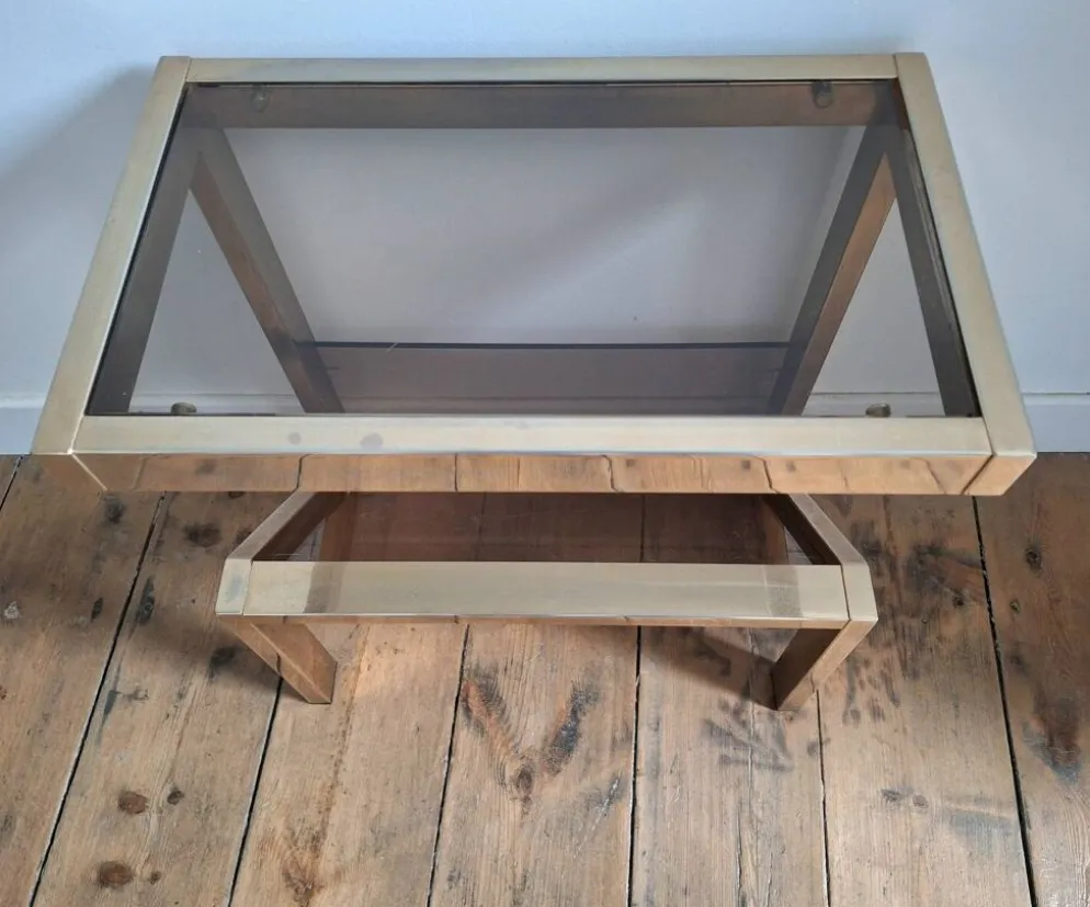 Table d’appoint vintage 23 ct, porte revues design Belgo Chrom